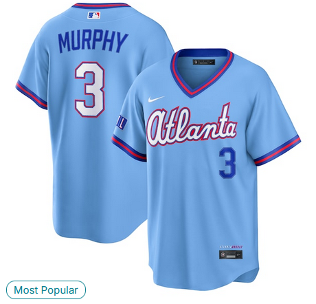 Men Atlanta Braves #3 Murphy blue Nike 2026 City Connect Stadium Jersey